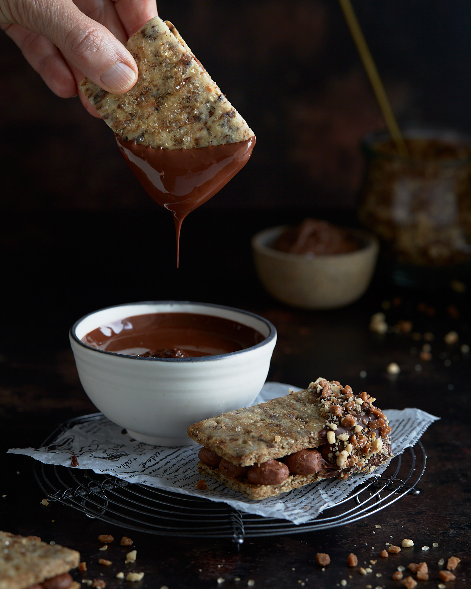 Hazelnut Cookies with Coffee and Chocolate