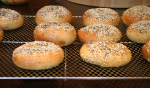 Bagels out of the oven