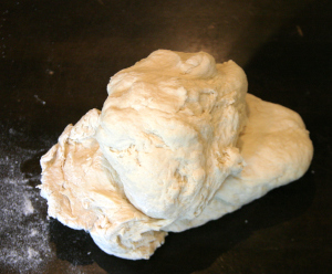 Dough ready for hand kneading