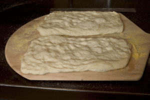 BBA dough stretched and poked