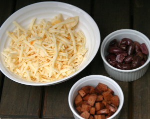 Fontina Cheese, Kalamata Olives, Spicy Veggie Sausage