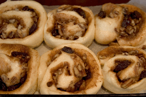 Cinnamon buns ready for the oven.