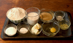 Cinnamon bun mise-en-place