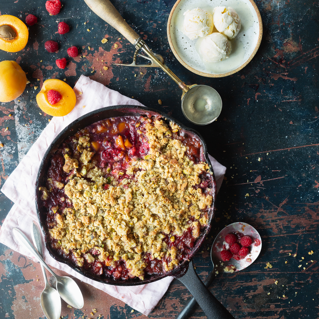 Apricot Raspberry Crisp - Salt and Serenity