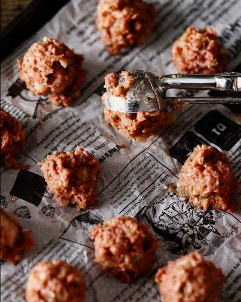 scoop meatballs for even size
